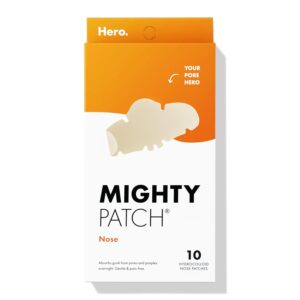 Mighty Patch™ Nose Patch from Hero Cosmetics - XL Hydrocolloid Pimples, Zits and Oil - Dermatologist-Approved Overnight Pore Strips to Absorb Acne Nose Gunk