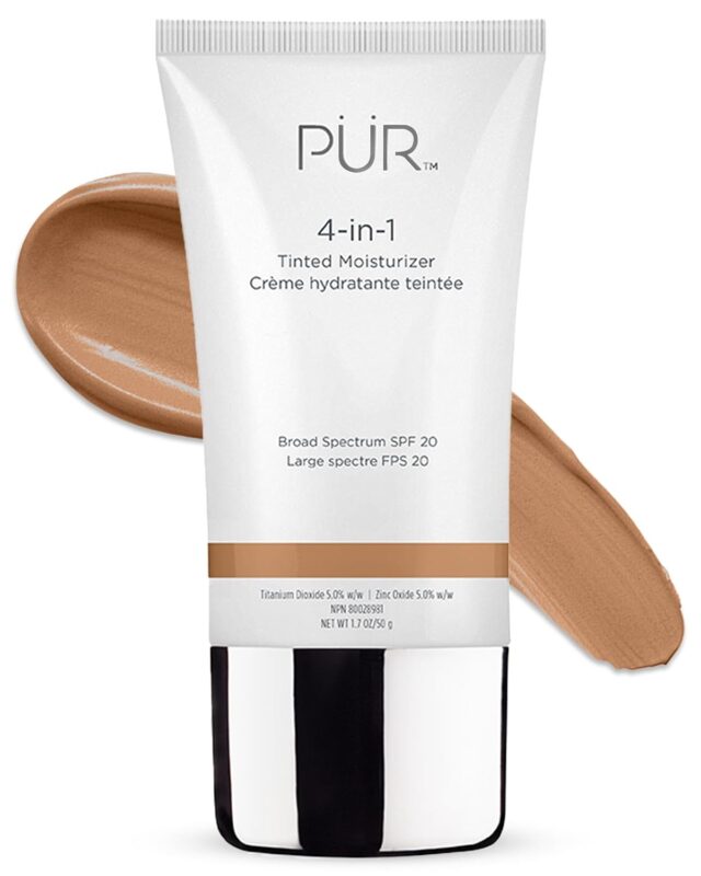 PÜR Beauty 4-in-1 Tinted Moisturizer With SPF 20 - Hydrating Face Moisturizer, Primer, & Foundation With Shea Butter, Aloe Vera & Vitamin B3 - Vegan